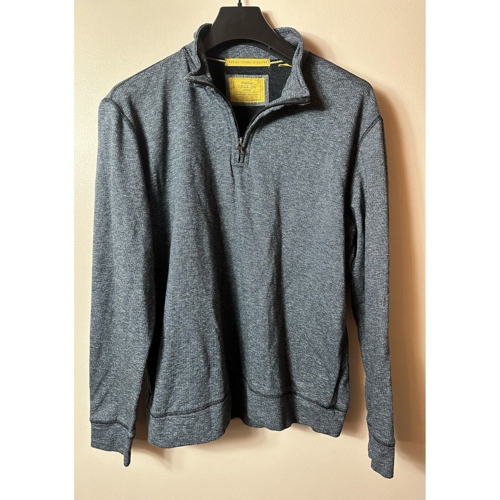 Washed Stone Beaten Sweater Mens Large 1/4 Zip Gray Outdoor Normcore Cozy 27045